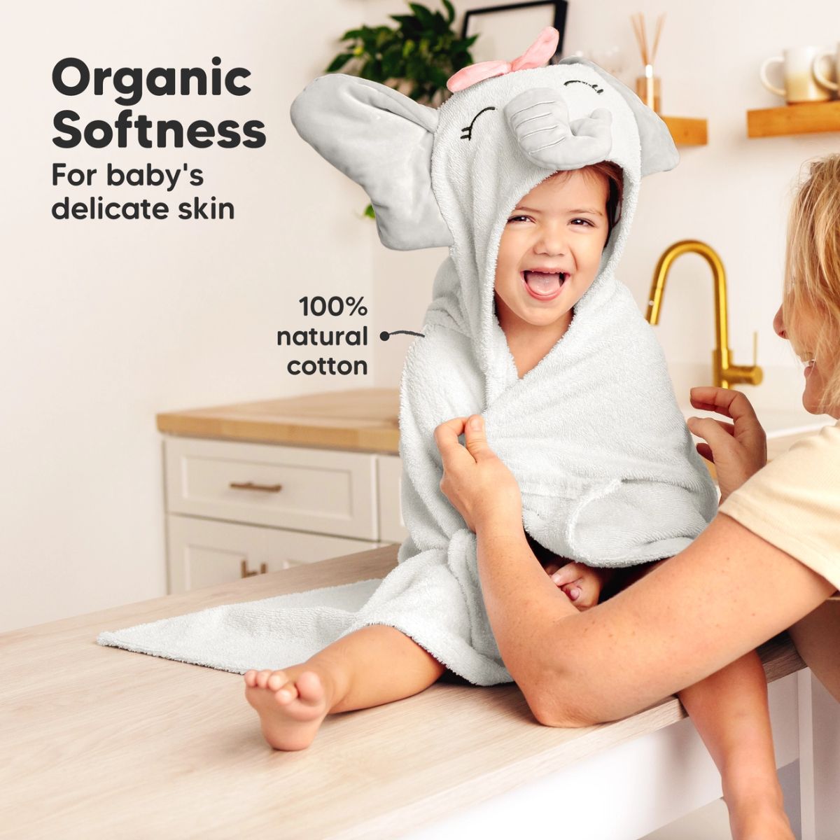 KeaBabies PlayPals Baby Hooded Towel - Ella - Ultra Soft and Plush Comfort