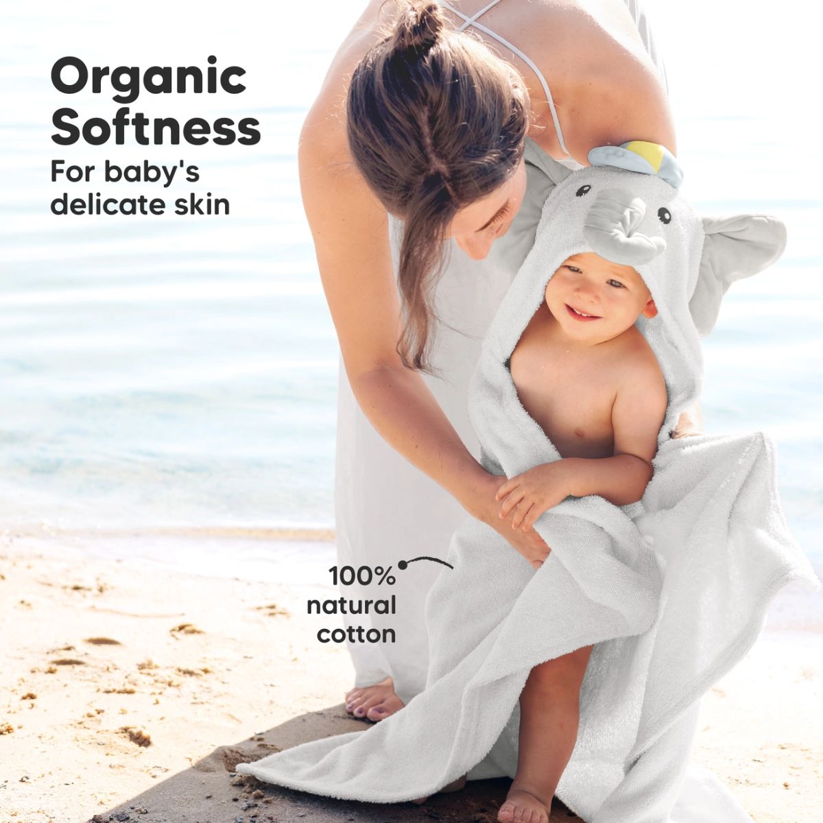 KeaBabies PlayPals Baby Hooded Towel - Ethan - Ultra Soft and Plush Comfort