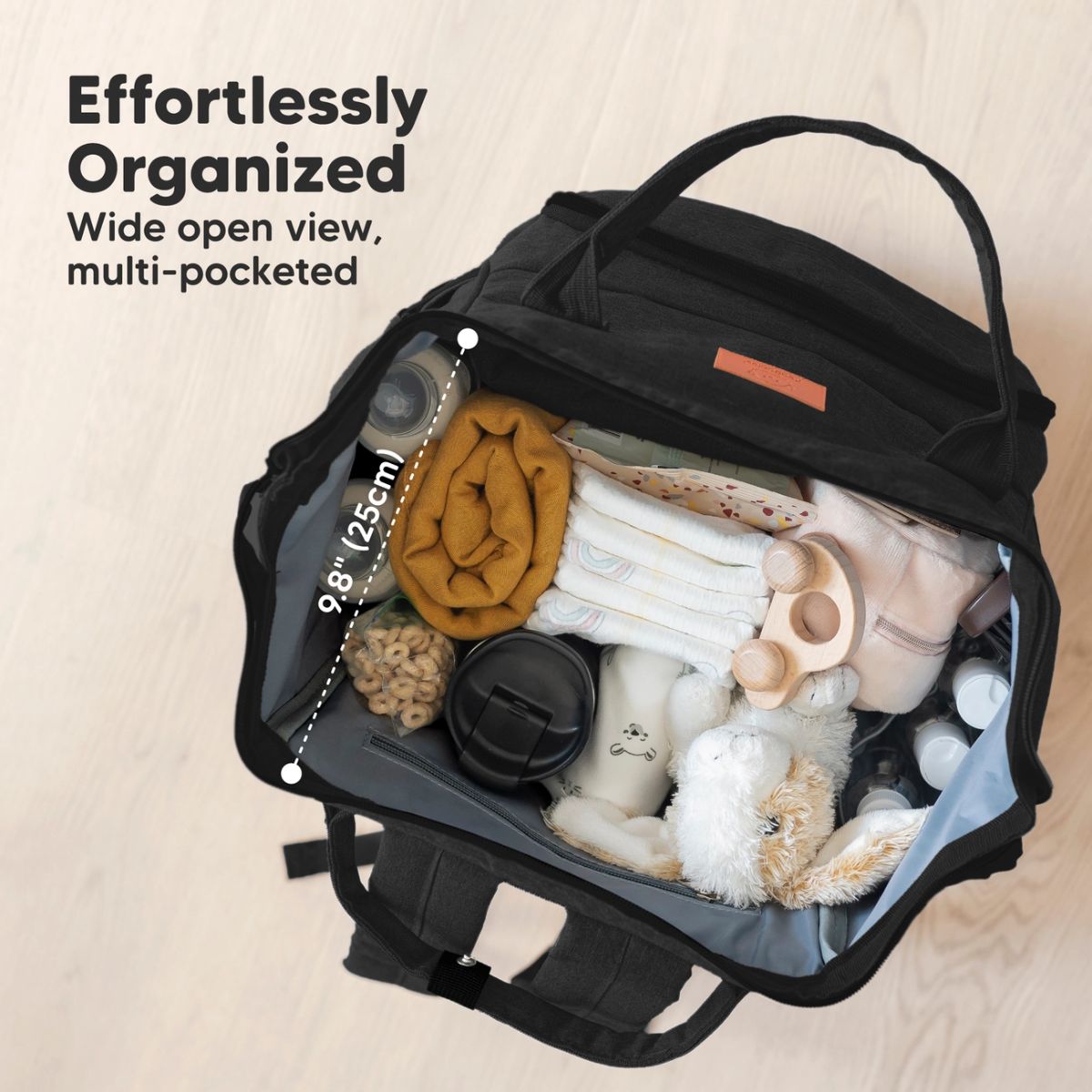 KeaBabies Rove Diaper Backpack -  Trendy Black - Spacious and Practical Design